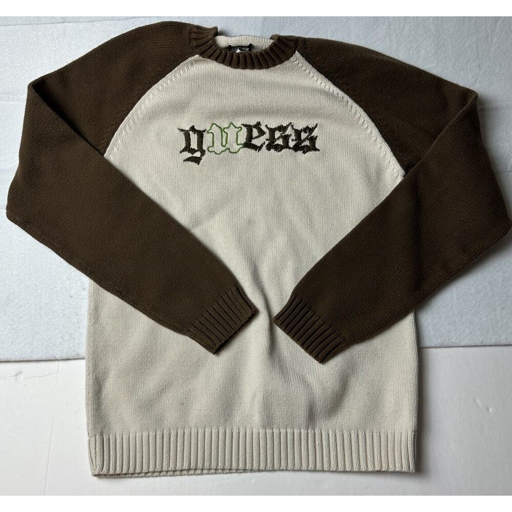 Guess Knit Sweater Brown Two Tone Size S/P W/Small Spot